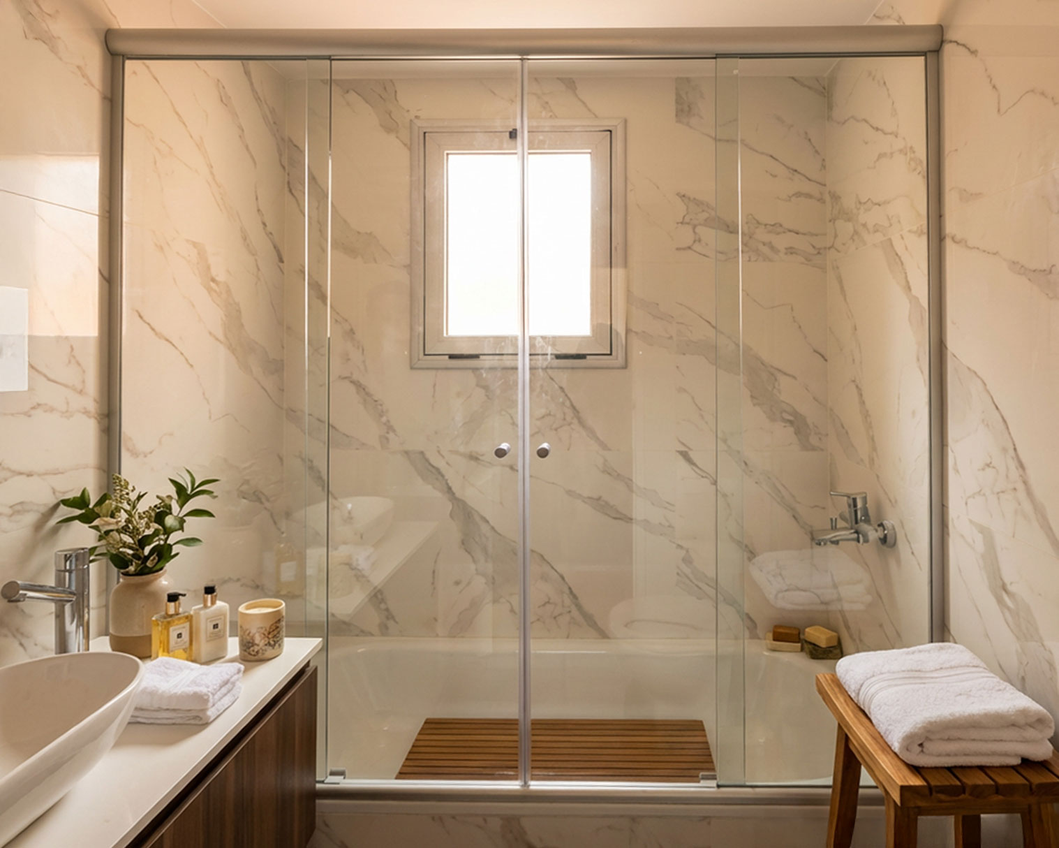 Mamparas de baño Corredizas con perfil clásico Di Lello Caballito | Belgrano